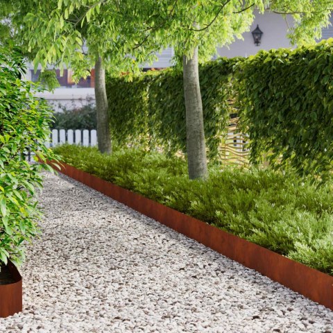 VidaXL Krawężnik do trawnika 10 pcs 103 x 20 cm Stal Rdzawy