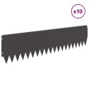 VidaXL Krawężnik do trawnika 10 pcs 103 x 25 cm Stal Czarny