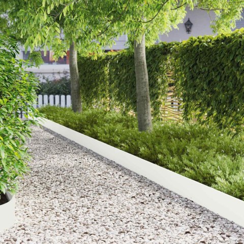 VidaXL Krawężnik do trawnika 20 pcs 103 x 20 cm Stal Biały
