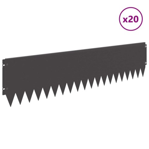KRAWĘŻNIK DO TRAWNIKA 20 PCS 103X25CM STAL CZARNY