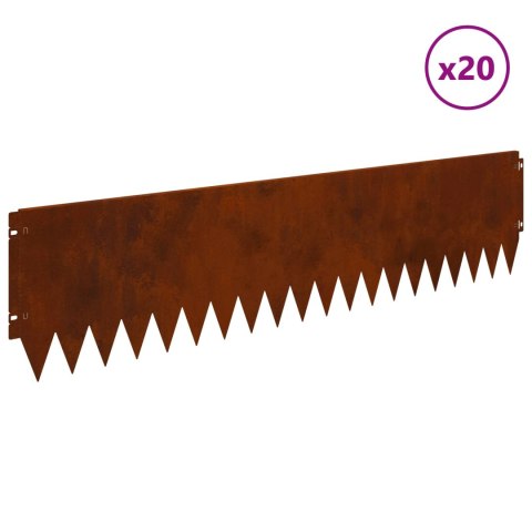 KRAWĘŻNIK DO TRAWNIKA 20 PCS 103X25CM STAL RDZAWY
