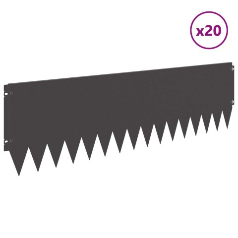 KRAWĘŻNIK DO TRAWNIKA 20 PCS 103X30CM STAL CZARNY