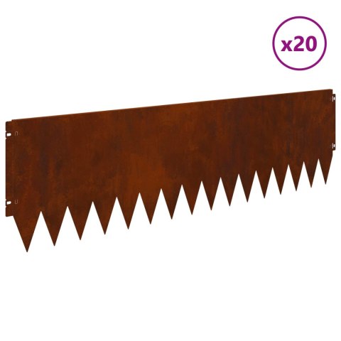 KRAWĘŻNIK DO TRAWNIKA 20 PCS 103X30CM STAL RDZAWY