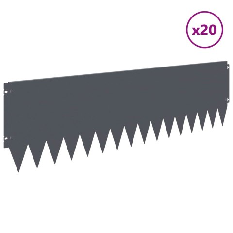 KRAWĘŻNIK DO TRAWNIKA 20 PCS 103X30CM STAL ANTRACYTOWY