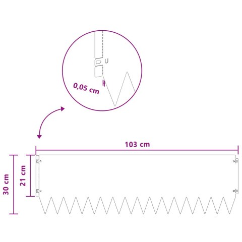KRAWĘŻNIK DO TRAWNIKA 20 PCS 103X30CM STAL ANTRACYTOWY