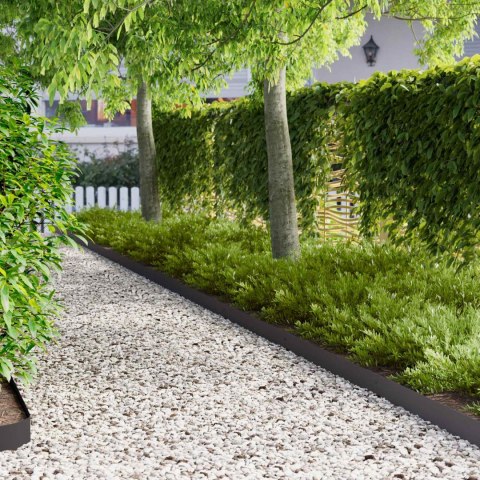 VidaXL Krawężnik do trawnika 30 pcs 103 x 10 cm Stal Czarny