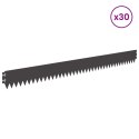 VidaXL Krawężnik do trawnika 30 pcs 103 x 10 cm Stal Czarny