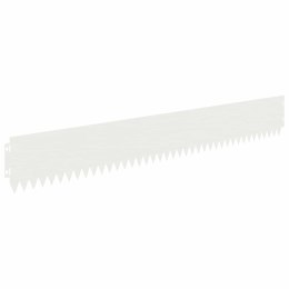 VidaXL Krawężnik do trawnika 30 pcs 103 x 15 cm Stal Biały
