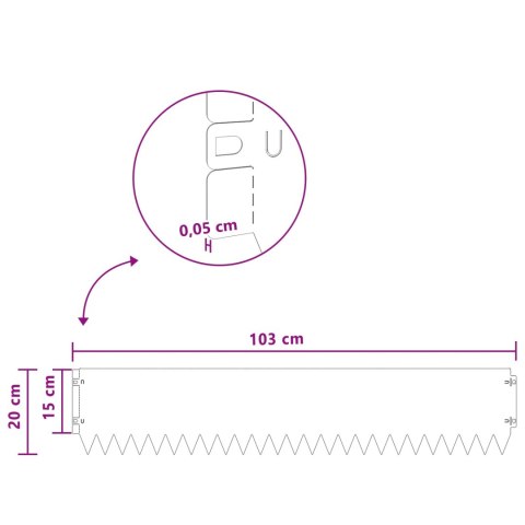 KRAWĘŻNIK DO TRAWNIKA 30 PCS 103X20CM STAL RDZAWY