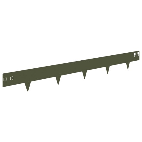 VidaXL Krawężnik do trawnika 10 pcs 100 x 12 cm Stal Oliwkowy zielony