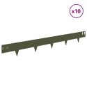 VidaXL Krawężnik do trawnika 10 pcs 100 x 12 cm Stal Oliwkowy zielony