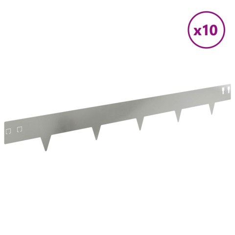 KRAWĘŻNIK DO TRAWNIKA 10 PCS 100X12CM STAL SREBRNY