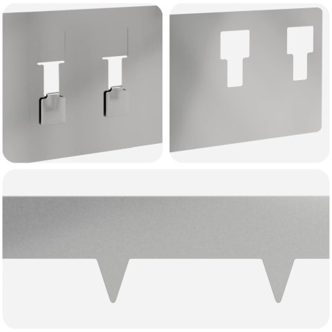 KRAWĘŻNIK DO TRAWNIKA 10 PCS 100X12CM STAL SREBRNY