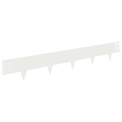 VidaXL Krawężnik do trawnika 10 pcs 100 x 15 cm Stal Biały