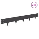 VidaXL Krawężnik do trawnika 10 pcs 100 x 15 cm Stal Czarny