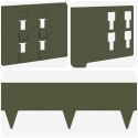 VidaXL Krawężnik do trawnika 10 pcs 100 x 15 cm Stal Oliwkowy zielony