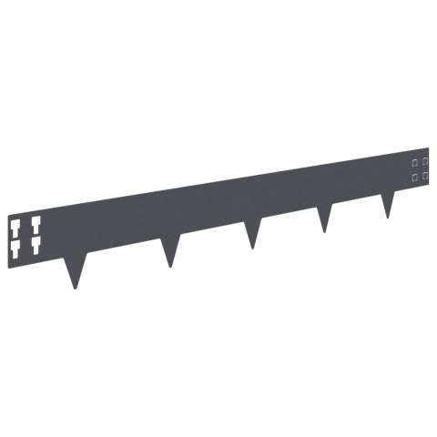 VidaXL Krawężnik do trawnika 10 pcs 100 x 15 cm Stal antracytowy
