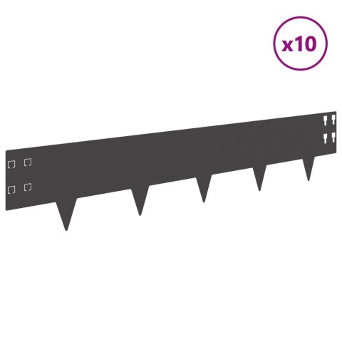 KRAWĘŻNIK DO TRAWNIKA 10 PCS 100X20CM STAL CZARNY