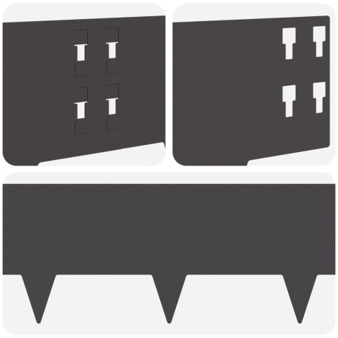 KRAWĘŻNIK DO TRAWNIKA 10 PCS 100X20CM STAL CZARNY