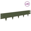 KRAWĘŻNIK DO TRAWNIKA 10 PCS 100X20CM STAL OLIWKOWY ZIELONY