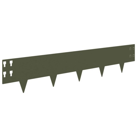 KRAWĘŻNIK DO TRAWNIKA 10 PCS 100X20CM STAL OLIWKOWY ZIELONY