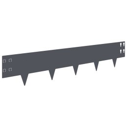 VidaXL Krawężnik do trawnika 10 pcs 100 x 20 cm Stal antracytowy