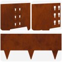VidaXL Krawężnik do trawnika 10 pcs 100 x 25 cm Stal Rdzawy
