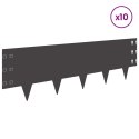 VidaXL Krawężnik do trawnika 10 pcs 100 x 30 cm Stal Czarny