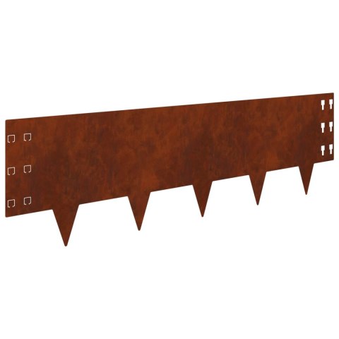 KRAWĘŻNIK DO TRAWNIKA 10 PCS 100X30CM STAL RDZAWY