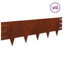 KRAWĘŻNIK DO TRAWNIKA 10 PCS 100X30CM STAL RDZAWY