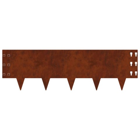 KRAWĘŻNIK DO TRAWNIKA 10 PCS 100X30CM STAL RDZAWY