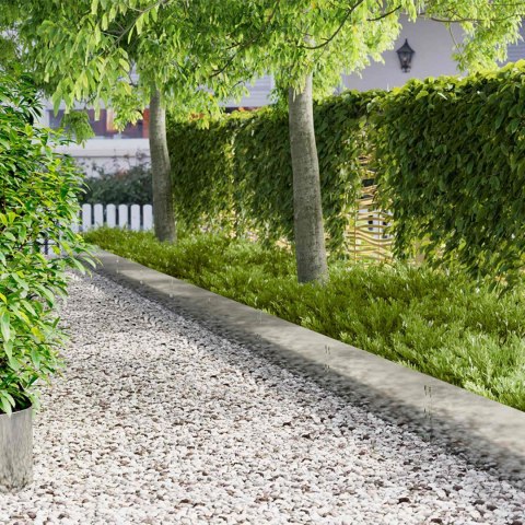 VidaXL Krawężnik do trawnika 10 pcs 100 x 30 cm Stal srebrny
