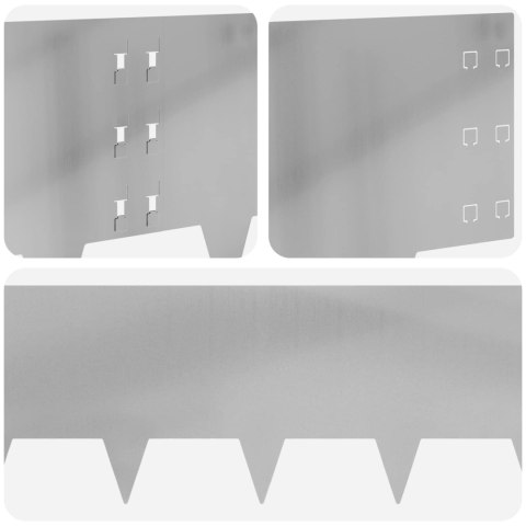 VidaXL Krawężnik do trawnika 10 pcs 100 x 30 cm Stal srebrny