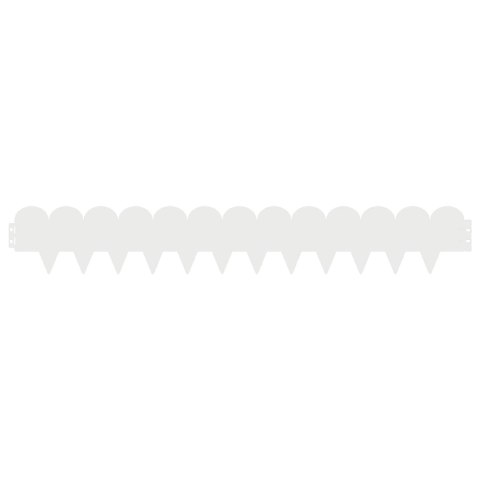 VidaXL Krawężnik do trawnika 10 pcs 103 x 15 cm Stal Biały