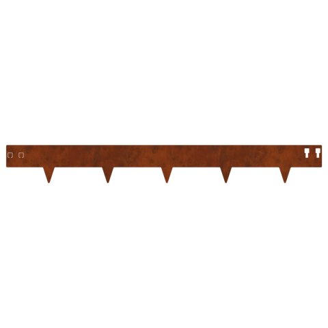 VidaXL Krawężnik do trawnika 20 pcs 100 x 12 cm Stal Rdzawy
