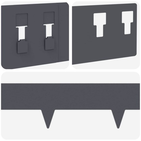 VidaXL Krawężnik do trawnika 20 pcs 100 x 12 cm Stal antracytowy
