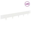 VidaXL Krawężnik do trawnika 20 pcs 100 x 15 cm Stal Biały