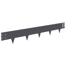 VidaXL Krawężnik do trawnika 20 pcs 100 x 15 cm Stal antracytowy