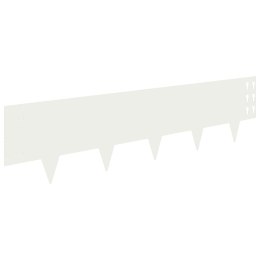 VidaXL Krawężnik do trawnika 20 pcs 100 x 25 cm Stal Biały