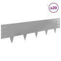 VidaXL Krawężnik do trawnika 20 pcs 100 x 25 cm Stal srebrny