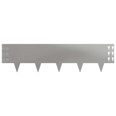 VidaXL Krawężnik do trawnika 20 pcs 100 x 25 cm Stal srebrny