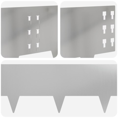 VidaXL Krawężnik do trawnika 20 pcs 100 x 25 cm Stal srebrny