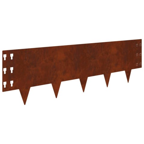 VidaXL Krawężnik do trawnika 20 pcs 100 x 30 cm Stal Rdzawy