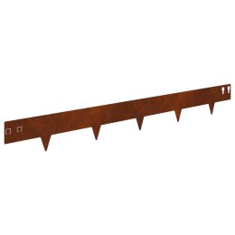 VidaXL Krawężnik do trawnika 30 pcs 100 x 12 cm Stal Rdzawy