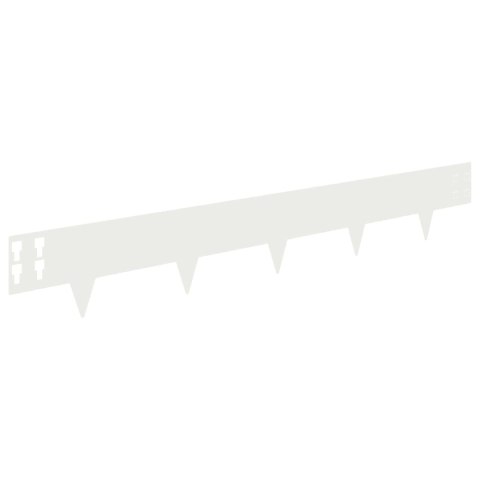 VidaXL Krawężnik do trawnika 30 pcs 100 x 15 cm Stal Biały