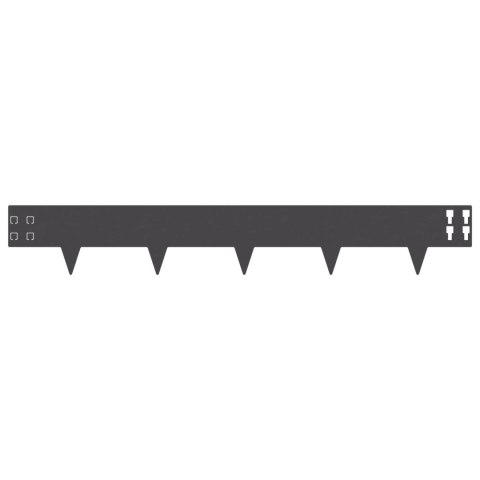 VidaXL Krawężnik do trawnika 30 pcs 100 x 15 cm Stal Czarny