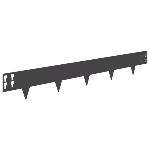 VidaXL Krawężnik do trawnika 30 pcs 100 x 15 cm Stal Czarny