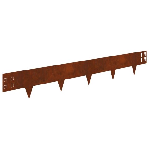 VidaXL Krawężnik do trawnika 30 pcs 100 x 15 cm Stal Rdzawy