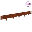 VidaXL Krawężnik do trawnika 30 pcs 100 x 15 cm Stal Rdzawy