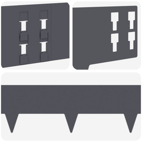 VidaXL Krawężnik do trawnika 30 pcs 100 x 15 cm Stal antracytowy